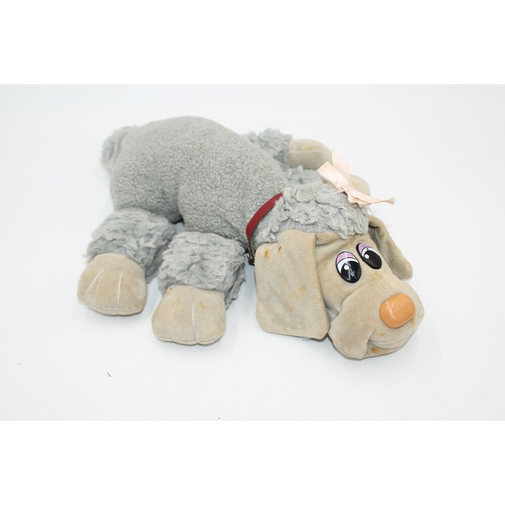 Vintage Tonka Pound Puppies Gray 18" Large 1985 Dog Puppy Long Ears Poodle Bow
